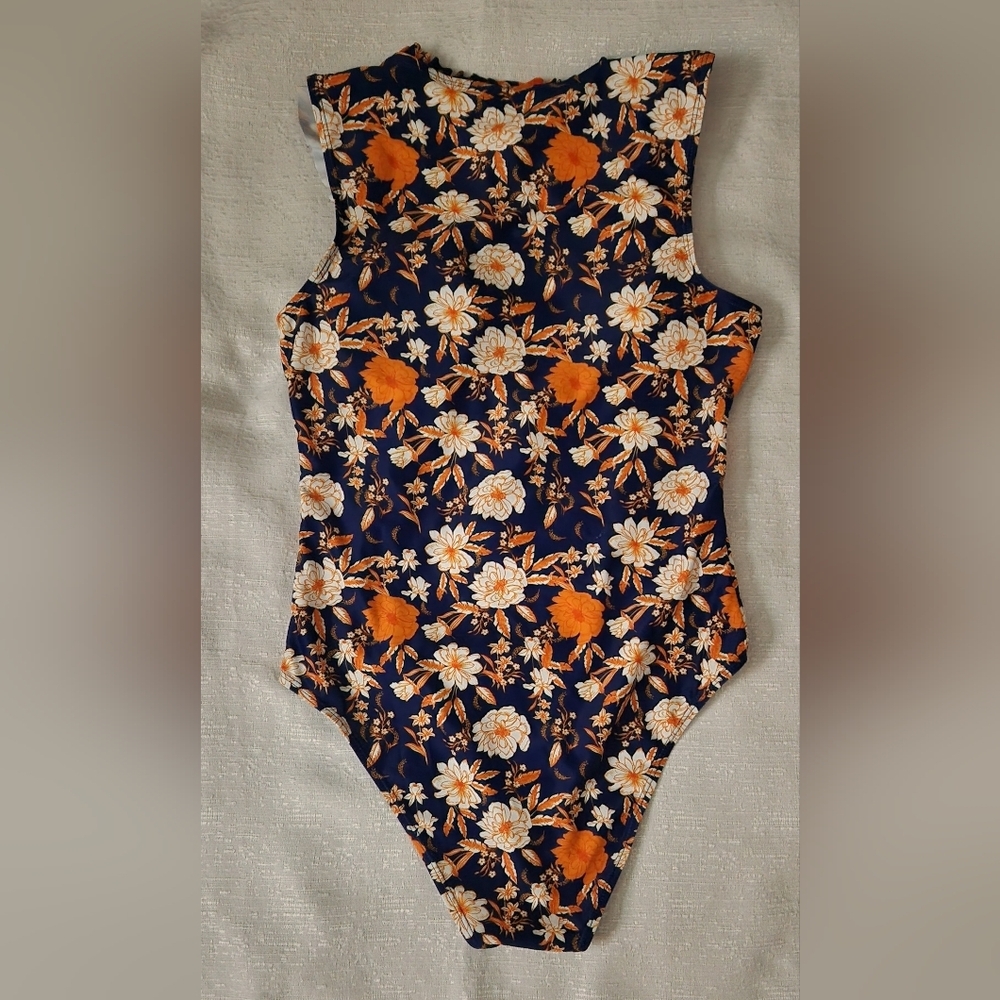 Floral Navy Women Size L  One Piece Swimsuit - Picture 3 of 6
